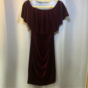 my bump maternity burgundy velvet dress, small